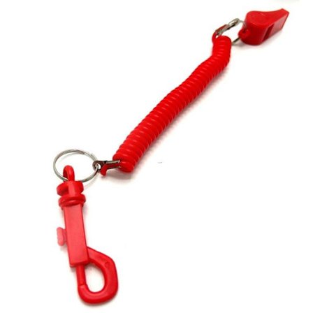 nøglering med lanyard fløjte rød