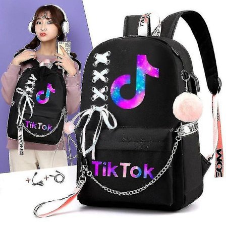 Tik Tok Ryggsäck Skolväskor Laptop Resväskor För Flickor Pojkar Tonåring Anteckningsbok Ryggsäck Nylon Mochila Med Band