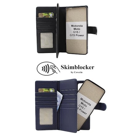 Skimblocker Motorola Moto G15 XL Magnet Plånboksfodral