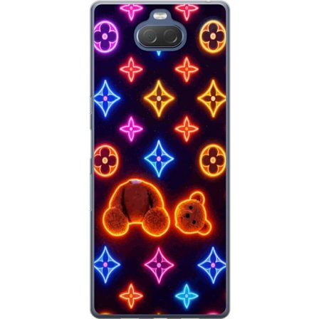 Yhteensopiva Puhelinkuori Sony Sony Xperia 10 Plus Neonvärisellä ylellisellä kuviolla, jossa hehkuvia nalleja pop-taide-esteetiikassa
