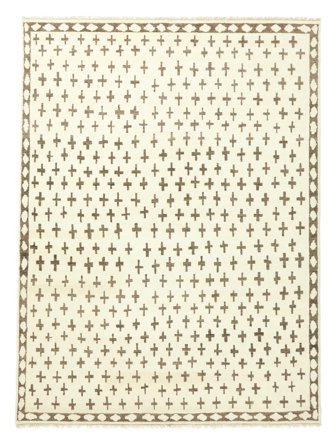 Håndknyttet Grass 273X365 Uldtæppe Beige/Brun Stort