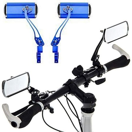 Cykelbackspeglar, 1 par aluminium mountainbike motor scooter backspegel backspegel (blå)