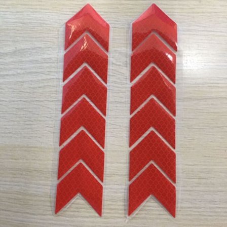 12 stk. høyintensitets klistremerke for bilsynlighet, nattlig kvalitets diamantvarsel, vanntett sikkerhet for bil motorsykkel barnevogn (rød)