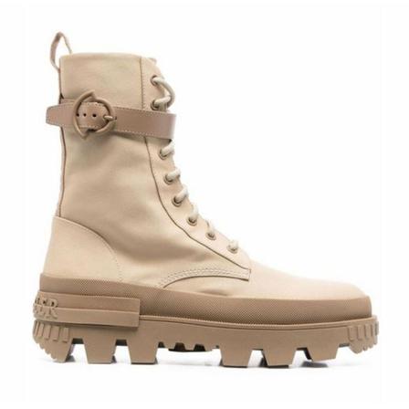 Moncler, Logo-Print Boots Beżowy, Kobieta, Rozmiar: 41 EU