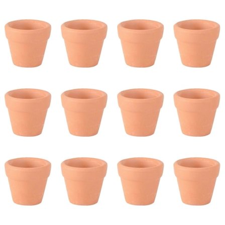 12 stk. 3x3 cm Små Mini Terrakottapotter Ler Keramisk Potteskjuler Kaktus Blomsterpotter Sukkulent Planteskolepotter Fantastisk til Planter Håndværk 