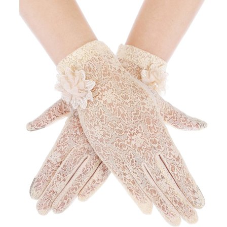 Lady Lace Floral Gloves Eleganta korta spetshandskar Sommarhandskar