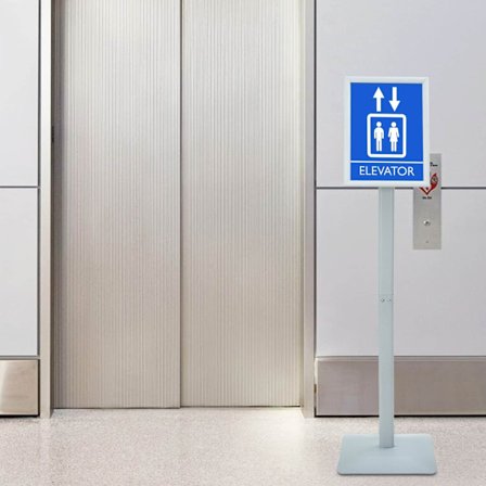 Pedestal affischställ Silver 32 x 27 x 119 cm PVC och gjutjärn