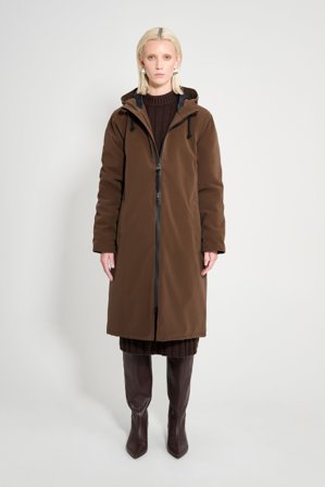 Stockholm Long Matte Winter Coat Dark Brown