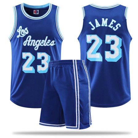 NBA Basketball Uniform LAL Retro Blue Suit-Nr. 23 James