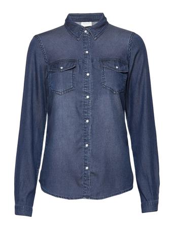 Vibista Denim Shirt/Su-Noos Langermet Skjorte Blå Vila