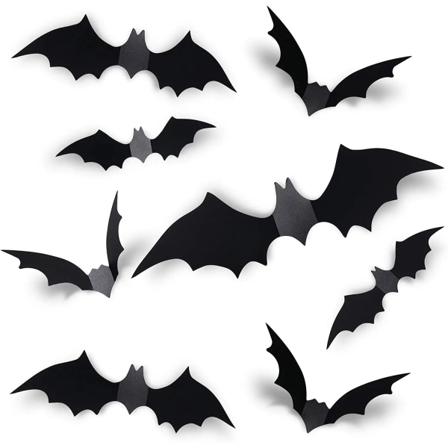 32-pak Halloween flagermus dekoration realistisk PVC sort skræmmende flagermus klistermærker til hjemmet dekoration DIY