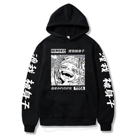 My Hero Academia Anime Hettegenser Himiko Toga Bakugou Trykk Hette Herre Mote Genser Unisex Svart Streetwear Klær Svart-Xin