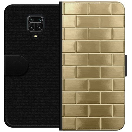 Plånboksfodral till Xiaomi Redmi Note 9S med Gyllene Murstenar