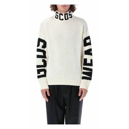 Gcds, Knitwear Biały, Mężczyzna, Rozmiar: M