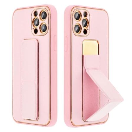 Galaxy S23 FE Mobilskal Kickstand Läder - Rosa