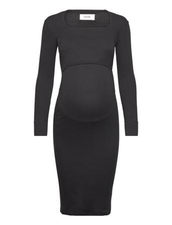 Signe L/S Dress Knälång Klänning Svart Boob