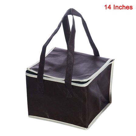 Pizza Väska Isolerad Matförvaring Takeaway Färskhållen Isoleringsväska av Aluminiumfolie Coff Coffee 14 Tum 44*44*24