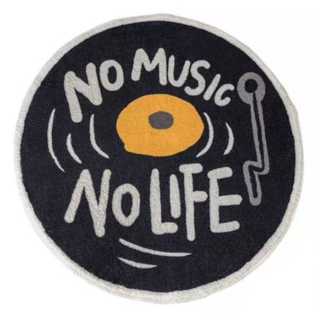 Vandabsorberende måtte Retro CD-disk design Anti-slip tyk blød imiteret kashmir badeværelsesmåtte Type 1 60x60cm