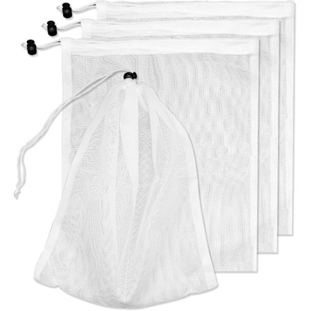 4-pack Ersättningsnätpåsar för poolrengörare, finmaskigt nät för poollövsug med dragsko, filterpåse för poolrengörare, rengöringspåse