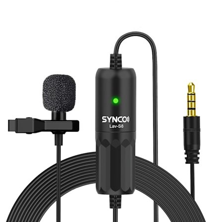 SYNCO Lav-S8 Professionell Lavaliermikrofon Clip-on Omnidirektionell Lapel Mic Brusreducering Auto
