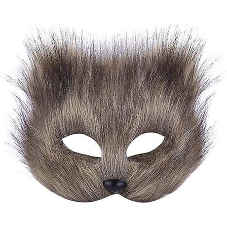 Plys Katte Rævemaske, Therian Masker, Realistiske Katte Masker, Halvt Ansigt Dyremaske, Furry Party Katte Maske Maskerade Maske, Cosplay Kostume