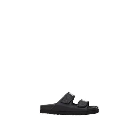 Palm Angels, Slippers and clogs Leather Czarny Czarny, Kobieta, Rozmiar: 39 EU