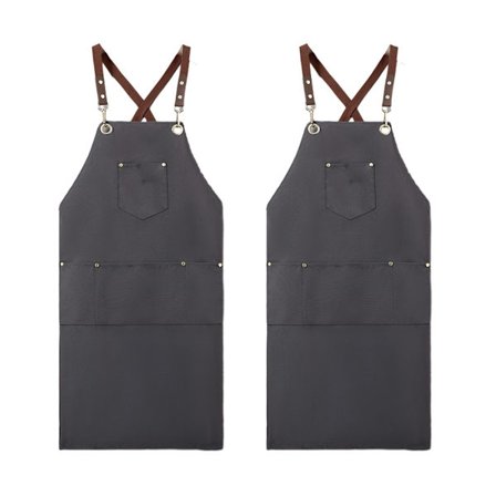 2 kangaspalaa kangasesiliina tukkumyynti kotitalous keittiö vyötärö vedenpitävä ja öljynkestävä kahvi parturi maitoteekauppa haalarit, harmaa