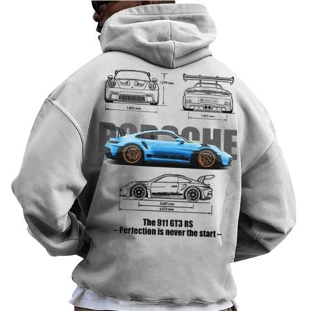 Setcar Porsche911- print för män Modetröja med huv för män och kvinnor Color13 XS