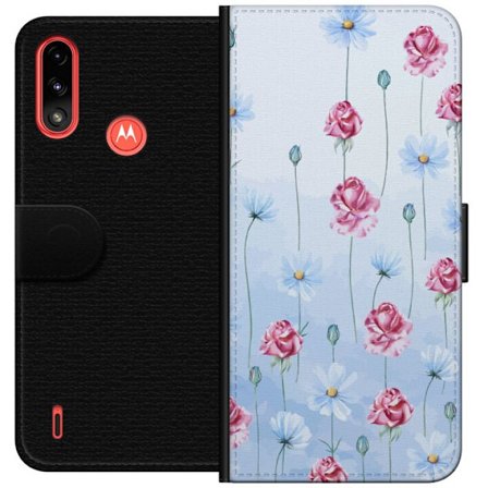 Kompatibel Tegnebogsetui til Motorola Moto E7 Power Petal Reverie Sky Blue