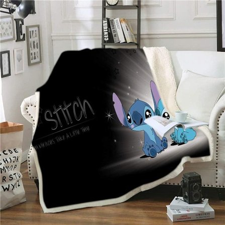 3D-digitaltryckt filt, Stitch Lammfleece tjock filt, Barnfilt med luftkonditionering