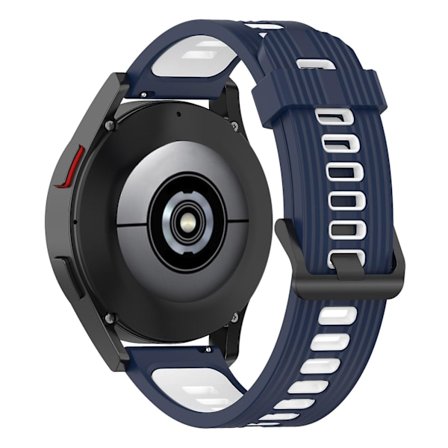 För Samsung Galaxy Watch 5 Pro 45mm/Huami Amazfit Bip 3 Pro Tvåfärgad 20mm Silikonklockarmband Randig Design Ersättningsarmband