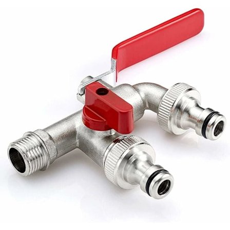 Havevandhane messingdyse 3/4", vandindløb 1/2", dobbeltdyse hane have frostsikker, vaskemaskine, trykbestandig