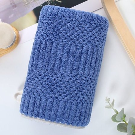 Coral Fleece Hårtorkande Handduk Badlakan BLÅ