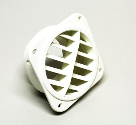 Udstødning Eberspächer, 60 mm, åbent- & drejeligt, plast, hvid