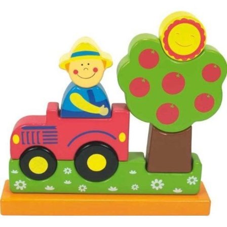 Magneettinen palapeli Ulysse Lasten värit - Tila - 9 magneettista puupalikkaa