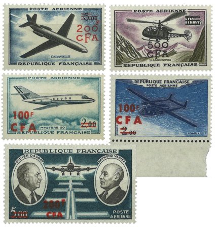 Réunion (CFA) 1961-72 - Poste aérienne YT 58-62 - Postfrisk