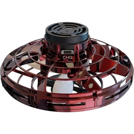 Flynova UFO Sormenpääpäivitys Lento Gyro Lentävä Spinner Decompression Lelu Aikuisille ja Lapsille (Punainen)