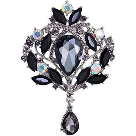 Bröllop Bridal Big Crystal Strass bukett Brosch Sjal Pin för kvinnor