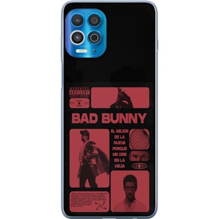 Kompatibel Mobilcover til Motorola Edge S Bad Bunny NFL-inspireret skjoldlogo med amerikansk fodbold og stjerner