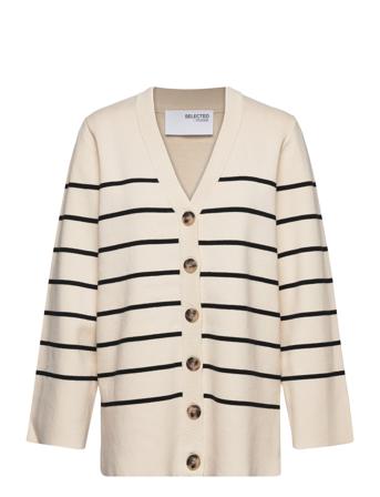 Slfliva Ls Long Knit Cardigan Noos Selected Femme Beige