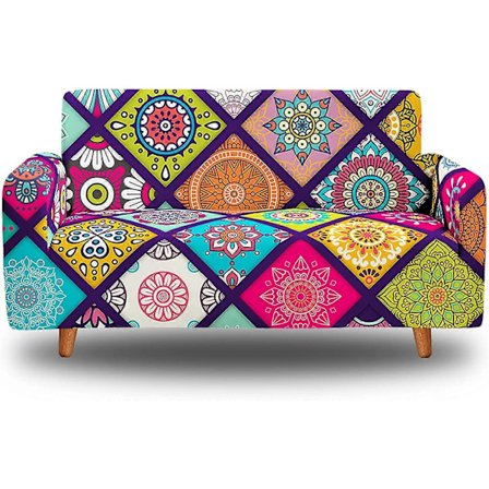 Retro sofabetræk strækbart eksotisk sofabetræk skridsikkert sofabetræk til 1 personers (90-140 cm)