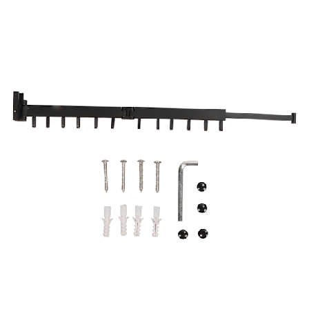 Klädhängare Väggmonterat hål Fritt infällbart tvättställ i aluminium för inomhusbalkong 2-vikt