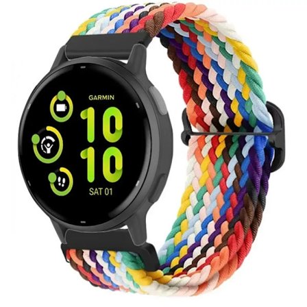 20/22mm Nylon Flätad Loop Rem kompatibel Garmin Forerunner 265 55 965 165 Sportarmband Garmin Venu 3/2 Vivoactive 5 Armbandsbälte