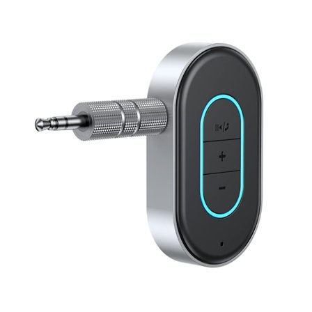 Bluetooth 5.3 Bil Aux Adapter Bluetooth Biladapter 3.5mm Jack till Bluetooth med På/Av-knapp för