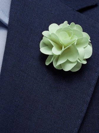 John Henric Men's Light Green Flower Lapel Pin Size Onesize