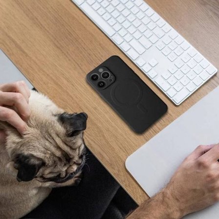 iPhone 17 Pro Magsafe Silikone Telefontaske - Sort