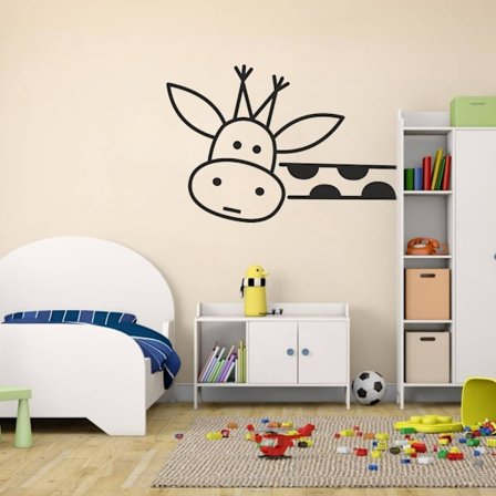 Nyfiken giraff vinyl vägg klistermärke