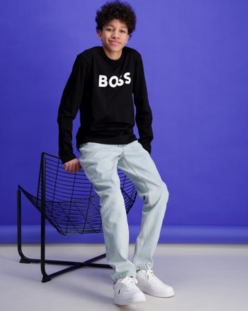 BOSS LONG SLEEVE T-SHIRT Svart T-shirts Kille - Kids Brand Store