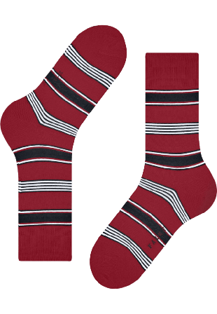 Falke Marina Stripe Strumpor Herr Röd 43-44