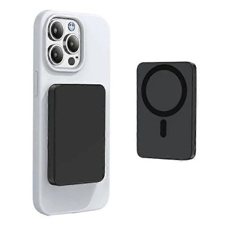 E61A Slank Ekstern Batteripakke 5000mAh Powerbank 15W Magnetisk Trådløs Oplader